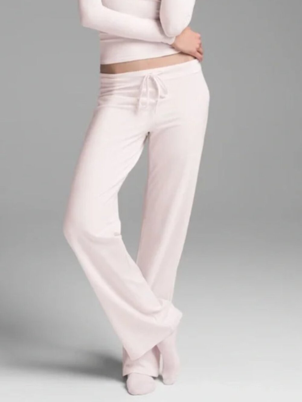 SKIMS Cotton Jersey Barely Pink T-Shirt & Straight Leg Pant Set NWT S M L - Picture 2 of 8